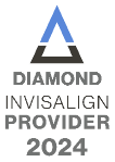 Trommeter Orthodontics | Diamond Invisalign Provider 2024 badge.